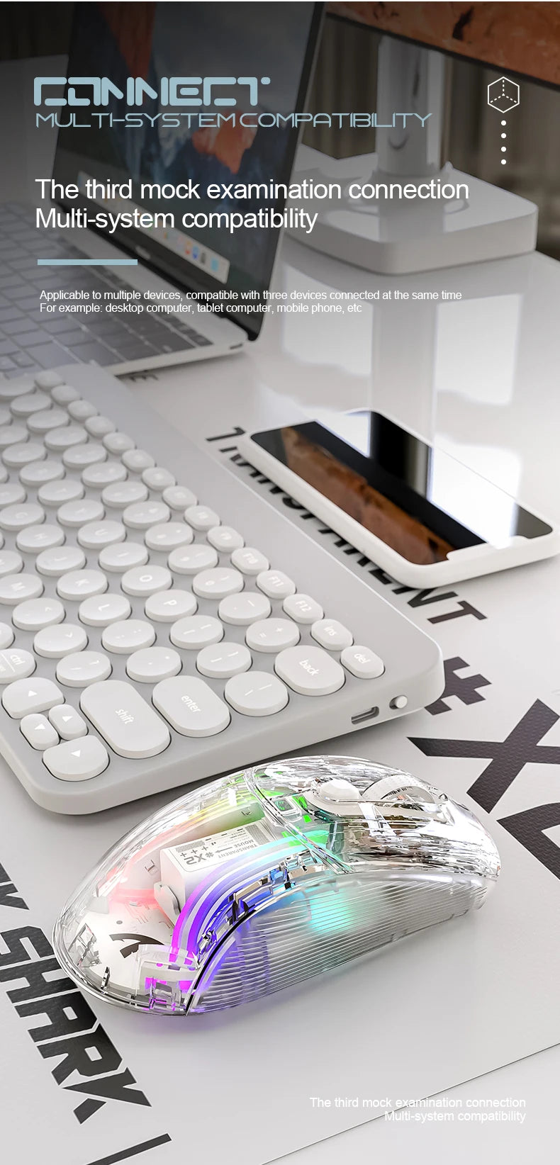 Attack Shark X2 Transparent Wireless Mouse | Silent Click, RGB, Ergonomic Design