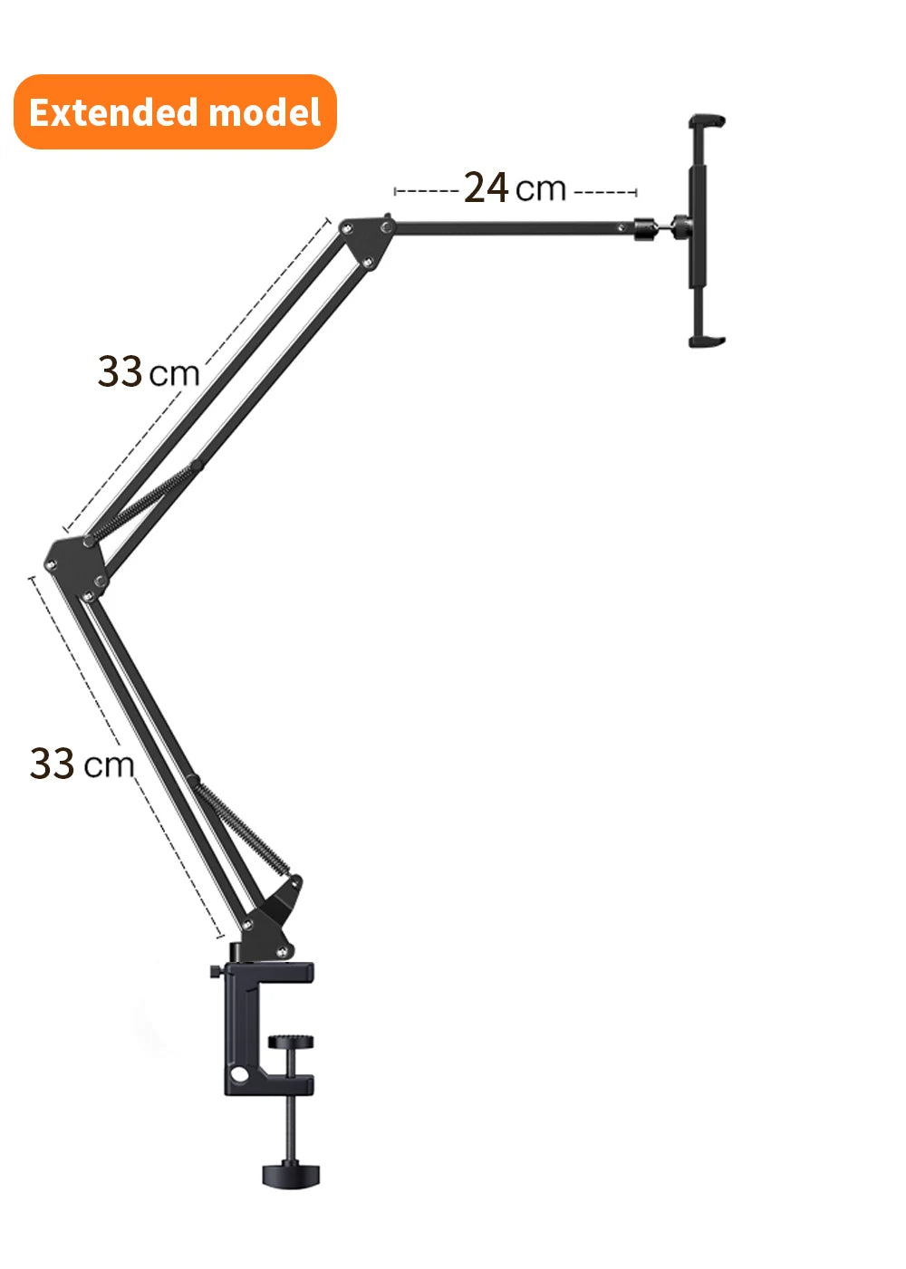 ADJUSTABLE LONG ARM TABLET STAND SMARTPHONE HOLDER DESKTOP ROTATING CLAMP MOUNT