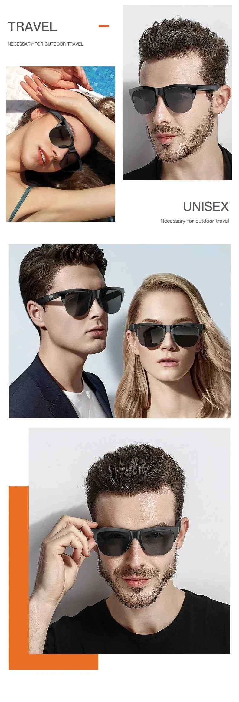 SMART SUNGLASS BLUETOOTH CALL HIFI SOUND MUSIC BLUE LIGHT WATERPROOF ANTI UV
