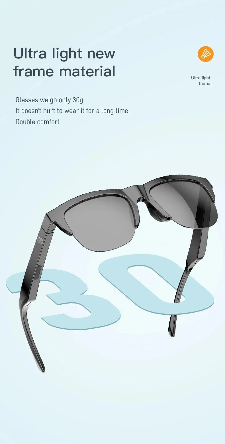 SMART SUNGLASS BLUETOOTH CALL HIFI SOUND MUSIC BLUE LIGHT WATERPROOF ANTI UV