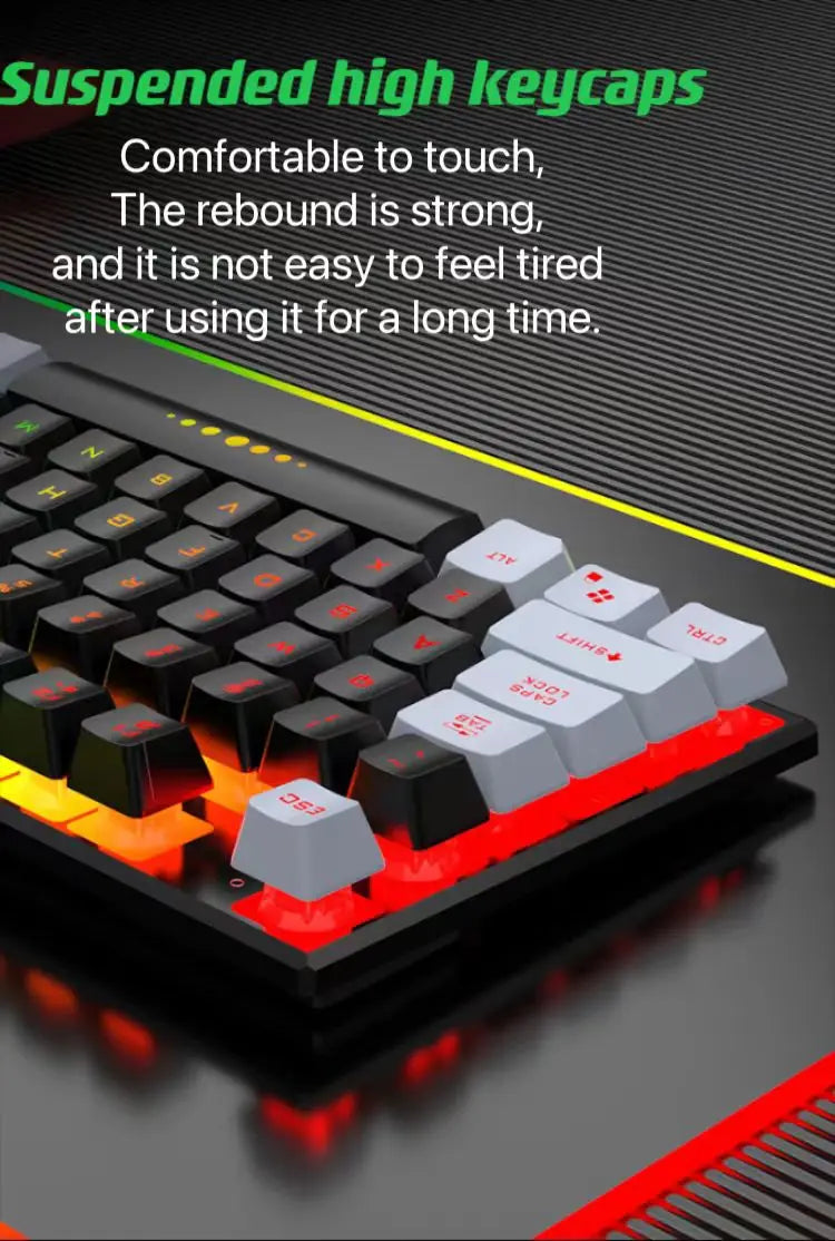 Wired Mechanical Keyboard & Mouse Combo β USB, RGB Backlit, PC & Laptop Gaming S