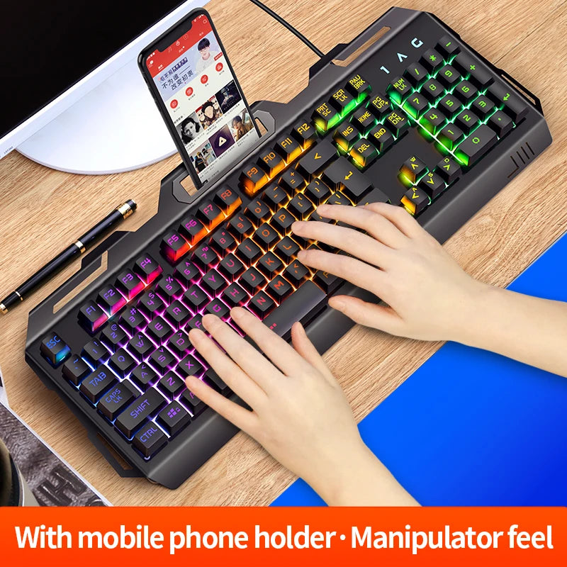 RGB Gaming Keyboard Mouse Headset Combo β Wired 3-in-1 USB Set, Backlit, Metal D