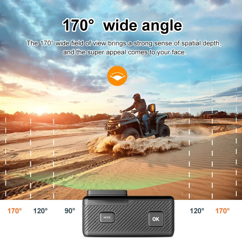 5K Action Camera Dual Display Screens WiFi Touch 170° Wide Sports Cam+Remote