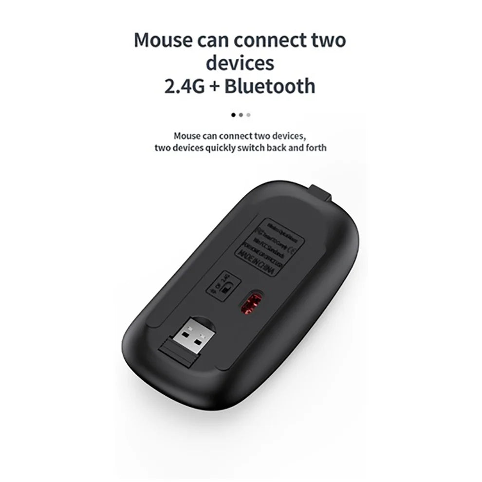 Wireless Keyboard Mouse Slim Rechargeable Multi-Device for Laptop Computer