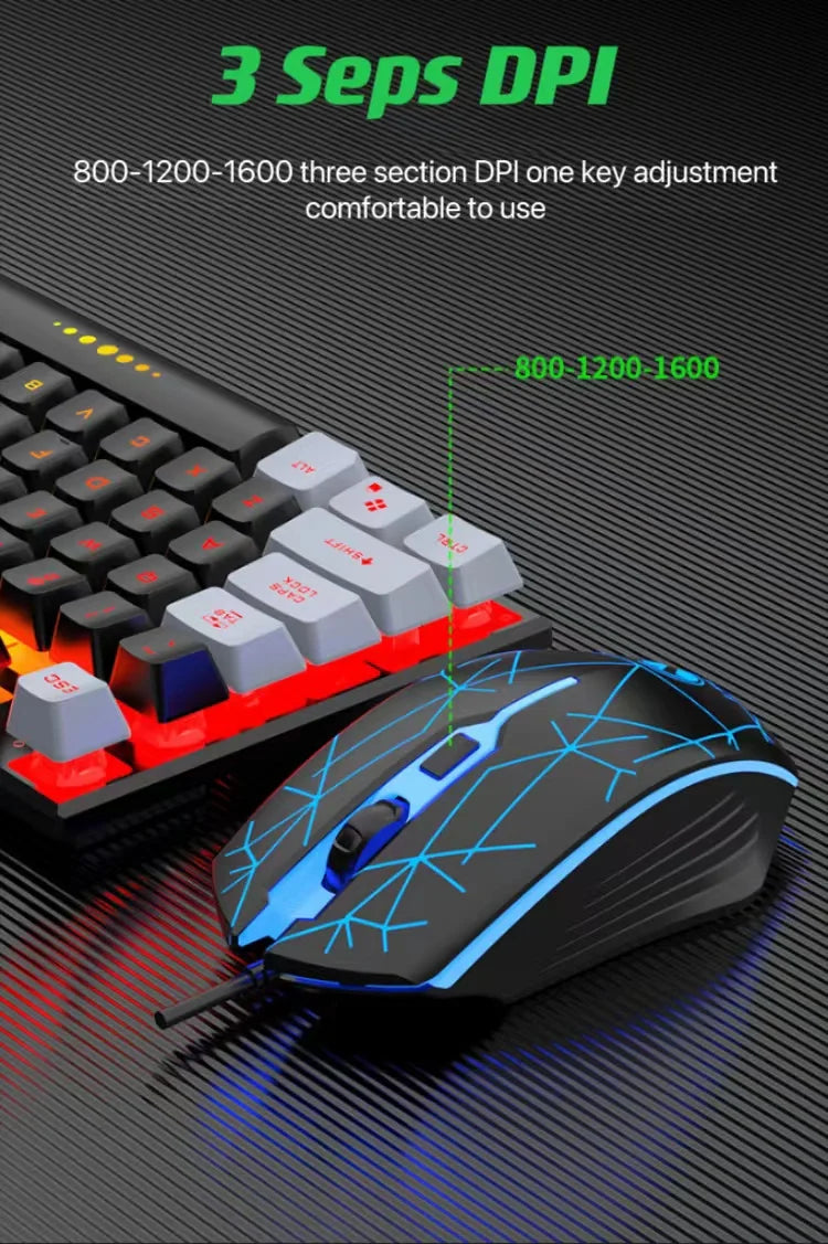 Wired Mechanical Keyboard & Mouse Combo β USB, RGB Backlit, PC & Laptop Gaming S