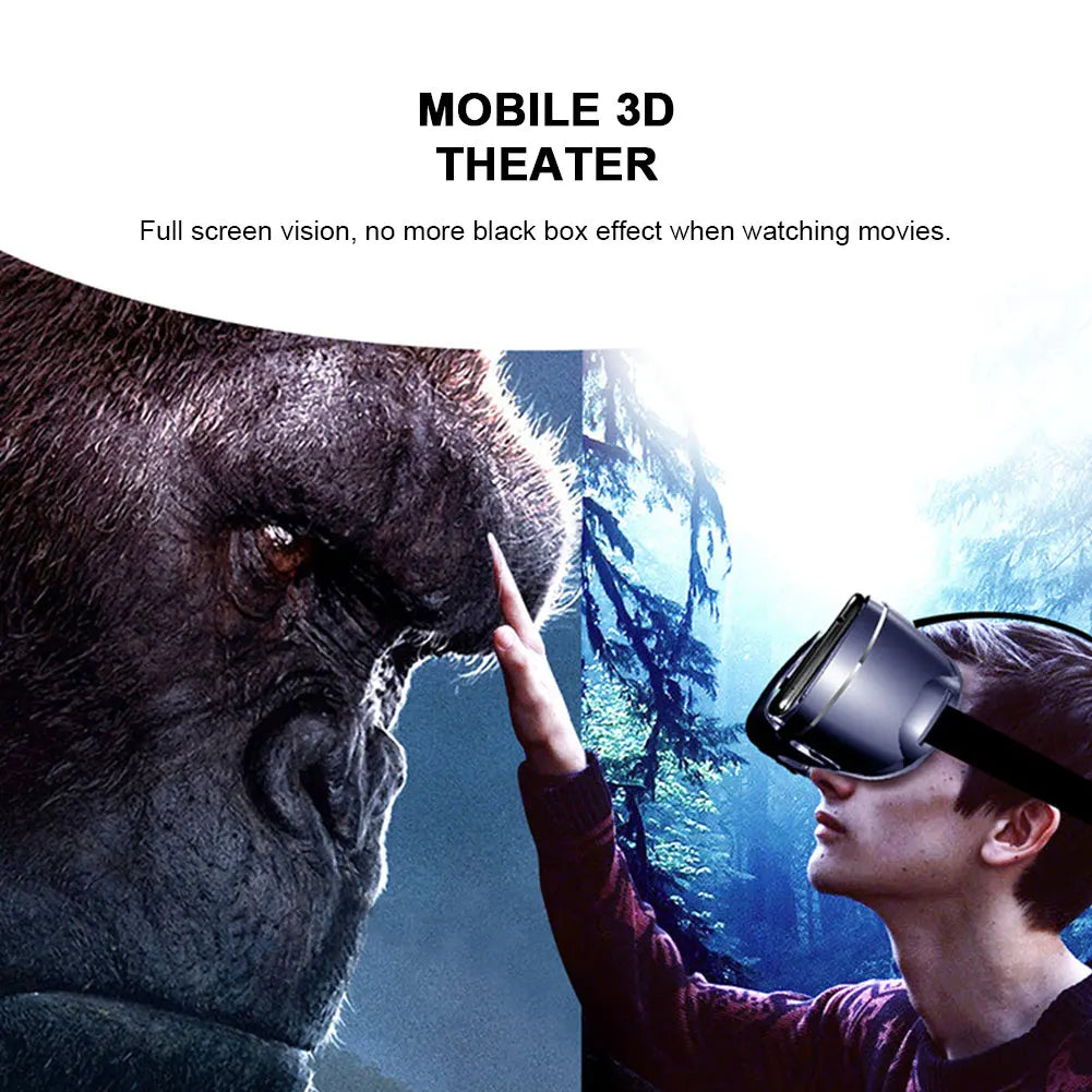 3D SMART VR HEADSET HELMET for SMART PHONE with BINOCULARS LENSES MOVIES GAMES