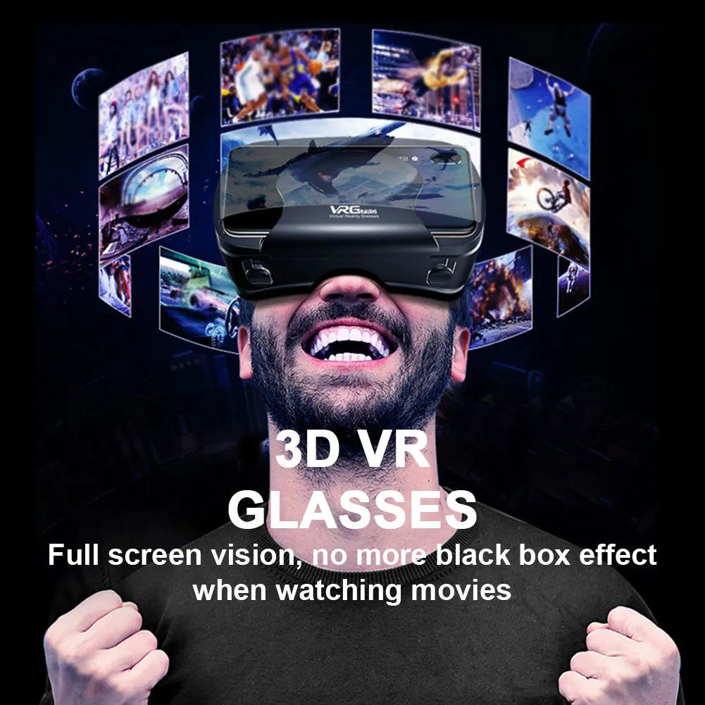 3D SMART VR HEADSET HELMET for SMART PHONE with BINOCULARS LENSES MOVIES GAMES