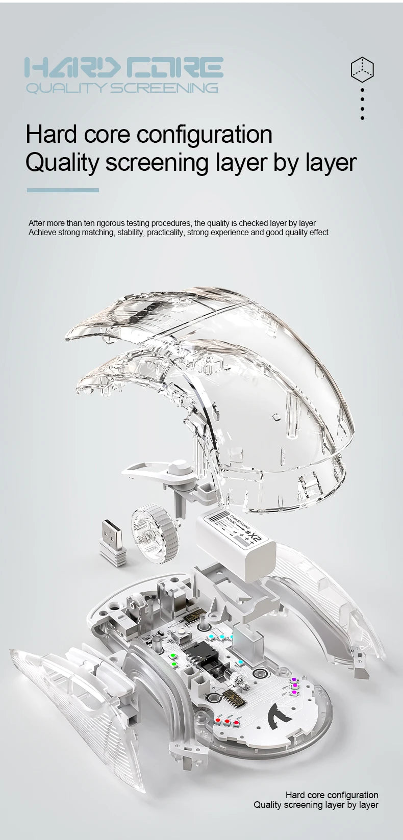 Attack Shark X2 Transparent Wireless Mouse | Silent Click, RGB, Ergonomic Design
