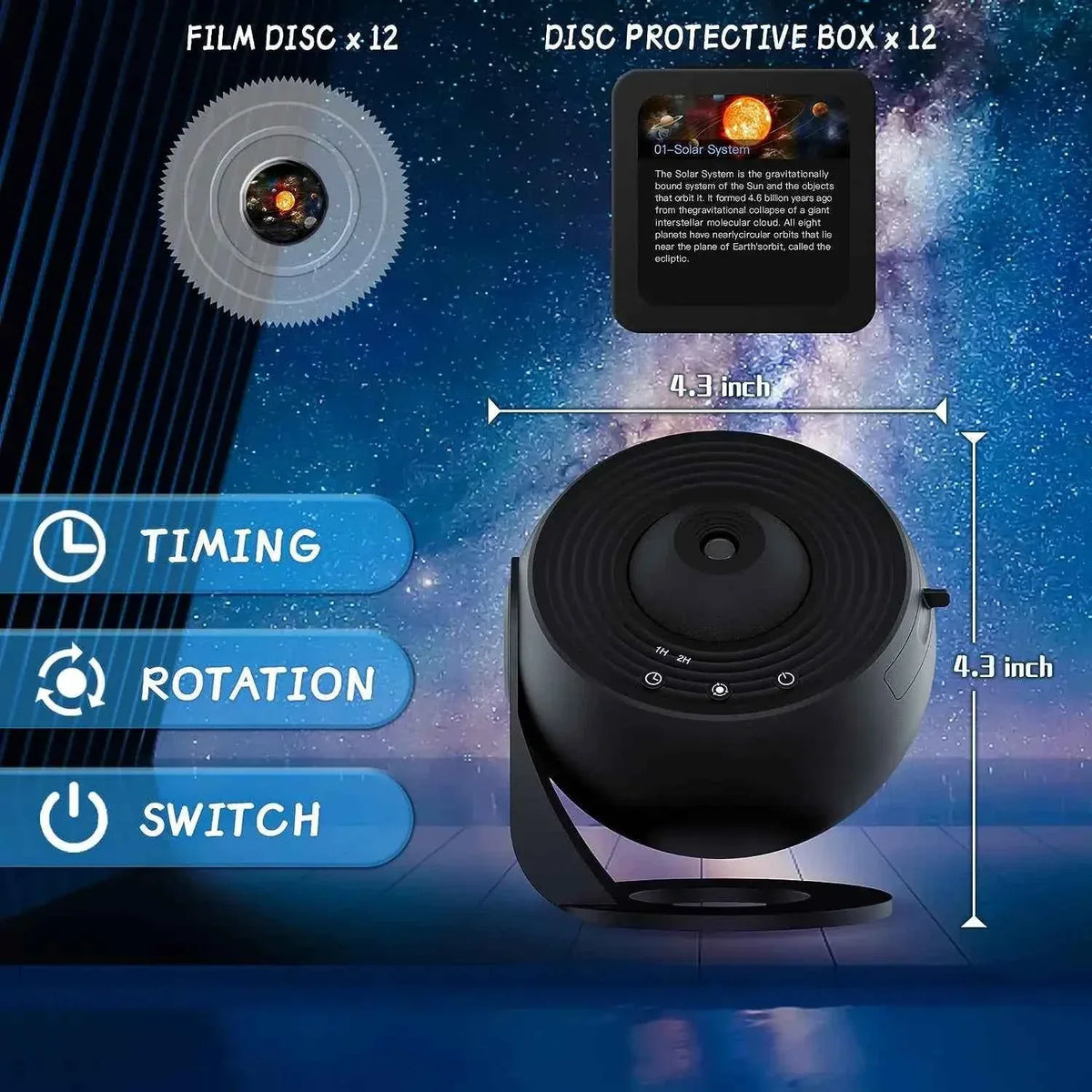 13-in-1 Star Galaxy Projector with 13 Astronomical Modes, HD Projection & Timer Shutdown for Bedroom Decoration - ZeeTec Store