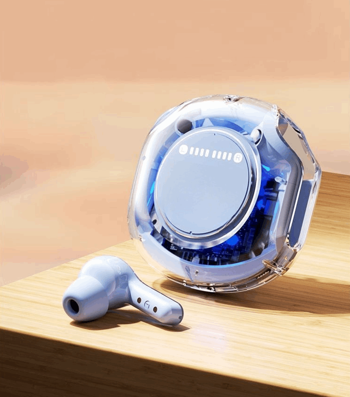 Transparent Bluetooth 5.3 Wireless Earbuds, Transparent Design, Noise Reduction, Bilateral Stereo, Long-lasting usage on a single charge