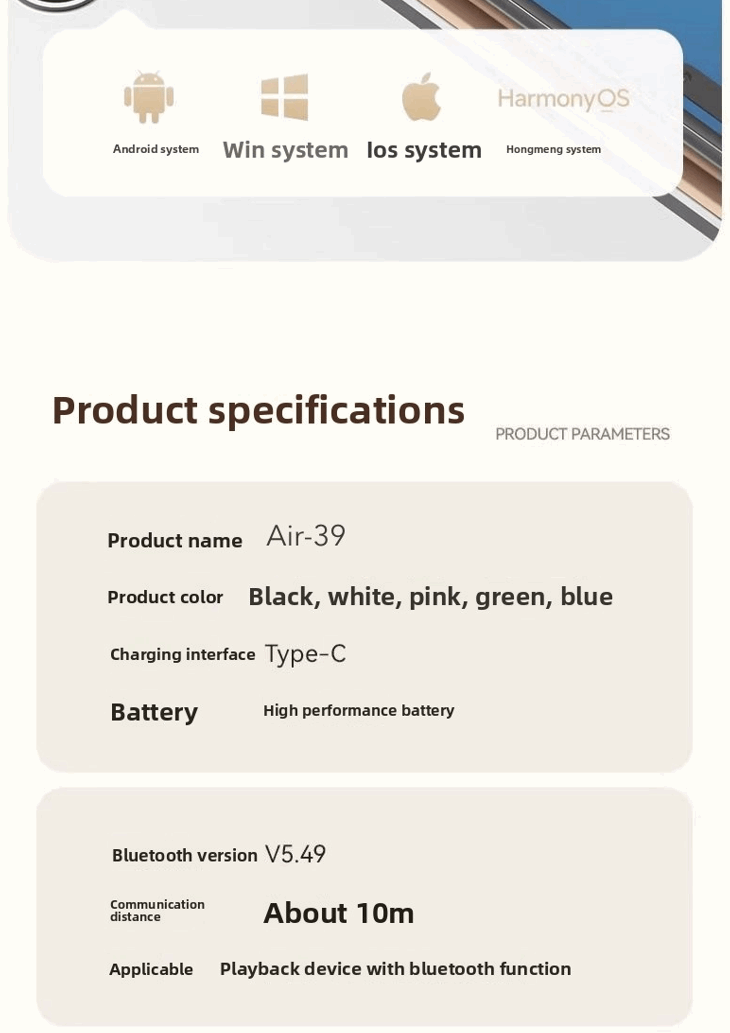 Transparent Bluetooth 5.3 Wireless Earbuds, Transparent Design, Noise Reduction, Bilateral Stereo, Long-lasting usage on a single charge