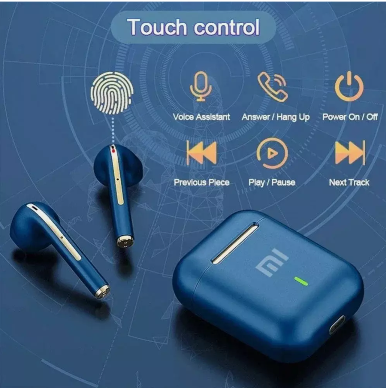 SMART WIRELESS EARBUDS TOUCH EARPHONE 9D STEREO SUPER BASS NOISE CANCELLATION