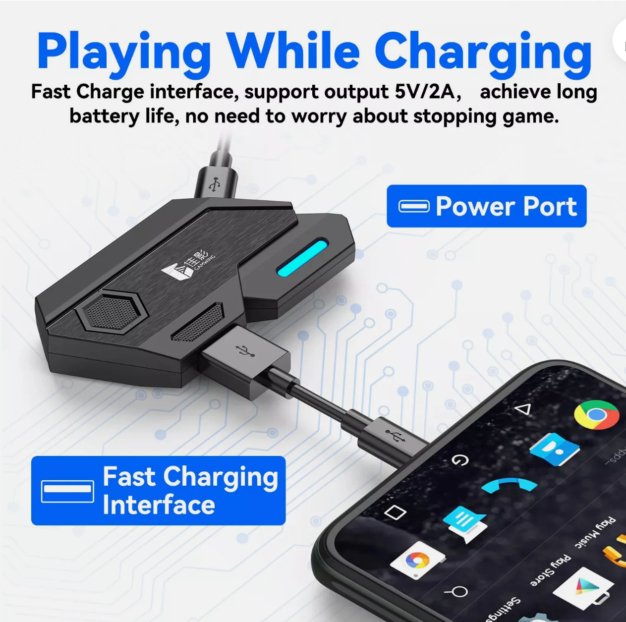 Gamer 5 in 1 Kit Mobile Games PUBG Fortnite Converter adapter for mobile devices