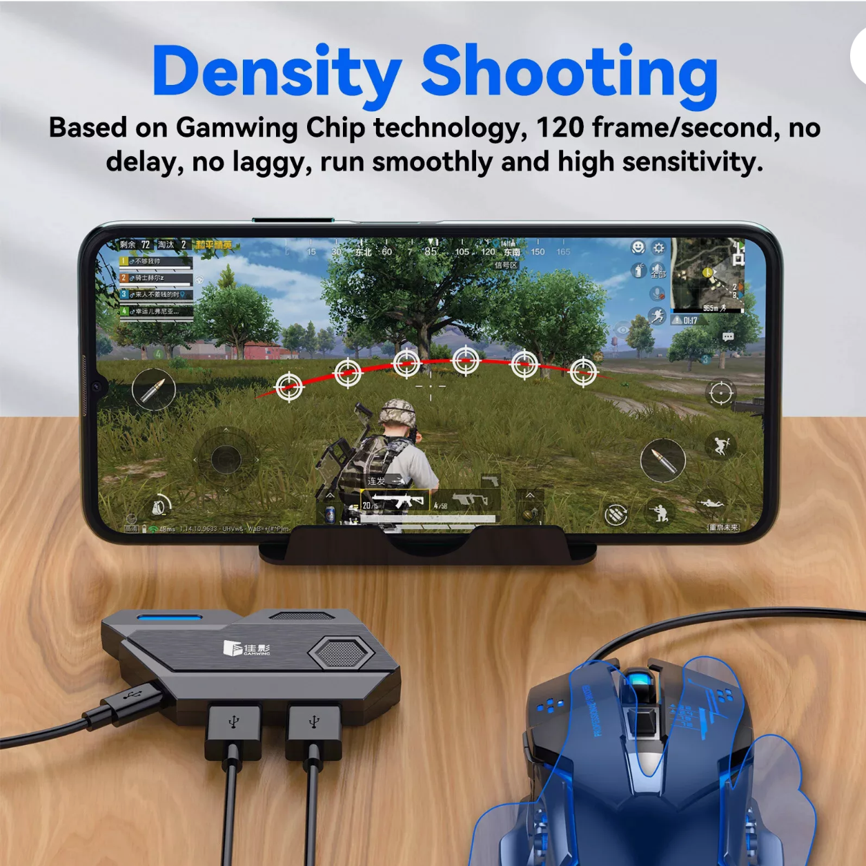 Gamer 5 in 1 Kit Mobile Games PUBG Fortnite Converter adapter for mobile devices