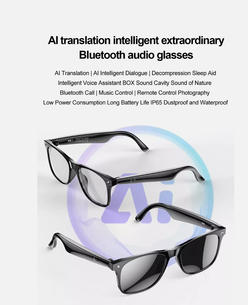 Smart Translator Glasses β Real-Time AI Voice & Text Translation, Multi-Language