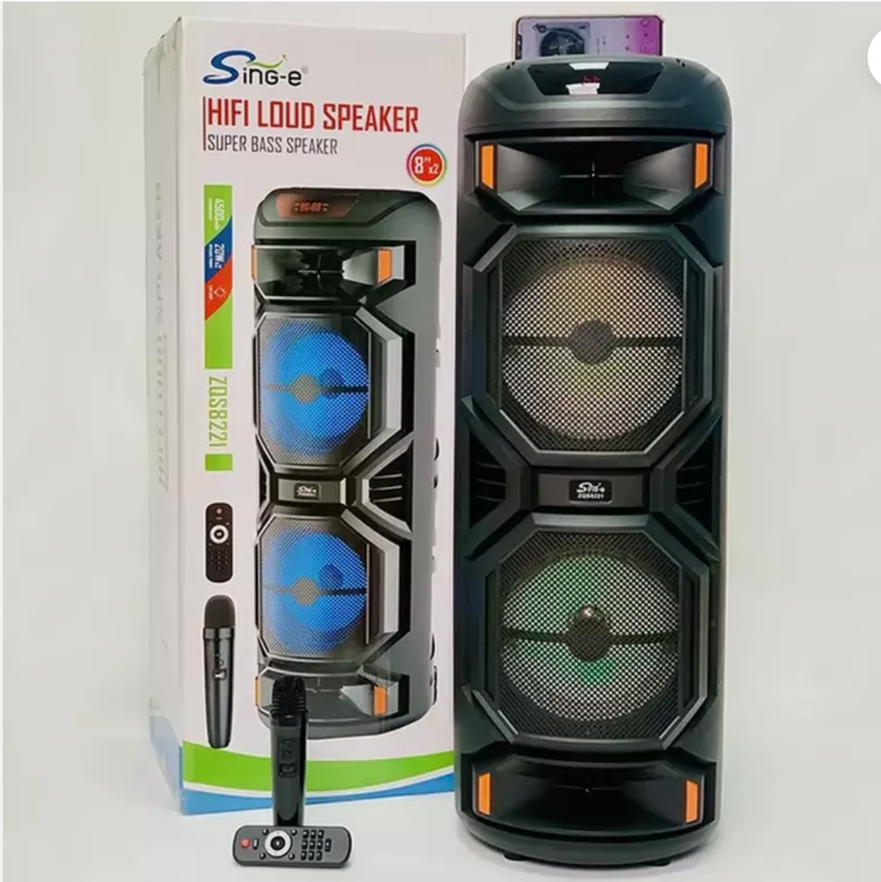 1200W Portable Bluetooth Speaker β 8β Dual Subwoofer, Outdoor Karaoke, Mic Included