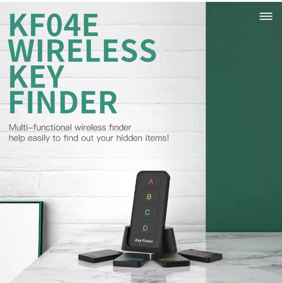 Wireless RF Key Finder Pet Wallet Tracker | 1 Remote + 4 Receivers Locator