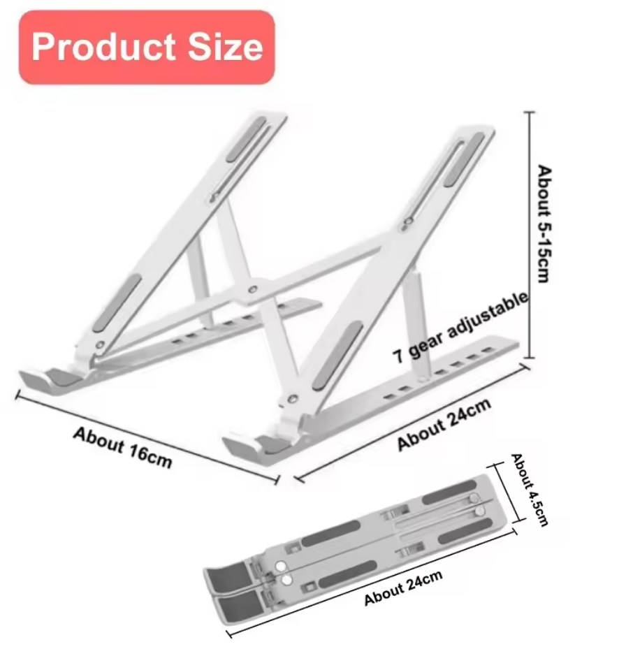 Foldable Laptop Stand Adjustable Portable Notebook Bracket Support Base ABS Holder