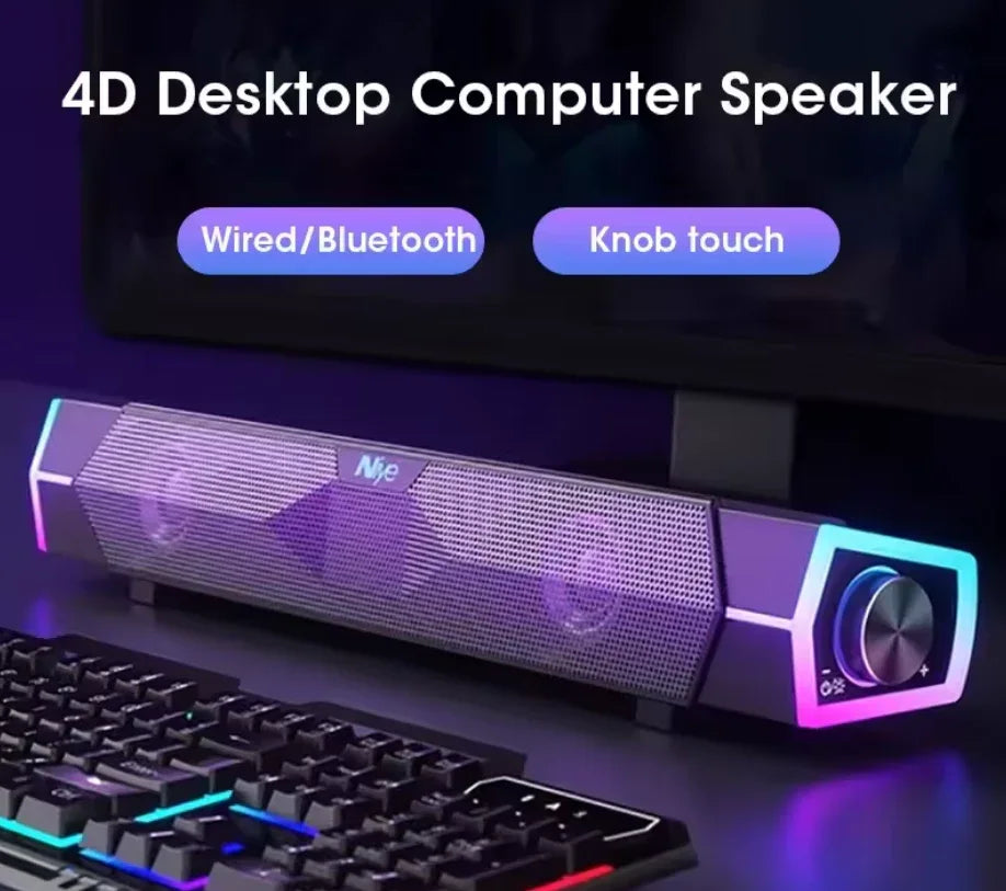 4D Computer Speakers – Stereo Surround Sound with Immersive RGB Lights, USB Powered, Easy Controls, and Dual 5W Output - ZeeTec Store