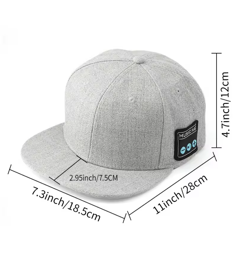 Wireless Bluetooth Music Hat – Baseball Cap with Built-in Headphones, Microphone & Volume Control