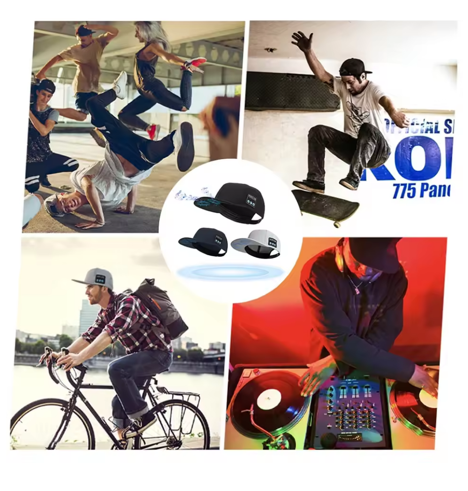 Wireless Bluetooth Music Hat – Baseball Cap with Built-in Headphones, Microphone & Volume Control