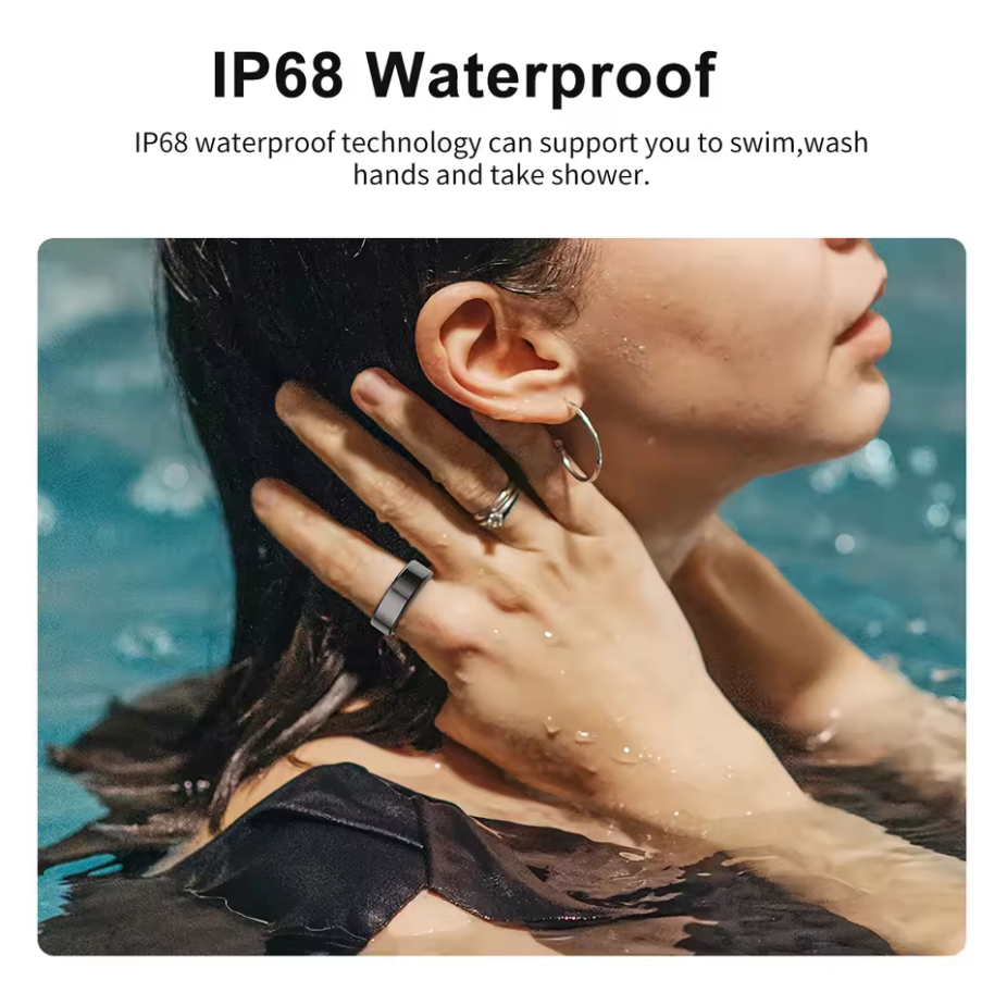 Smart Ring with Multi-Sports Modes – Pedometer, Fitness Tracker, Health Monitoring, IP68 Waterproof, Military-Grade