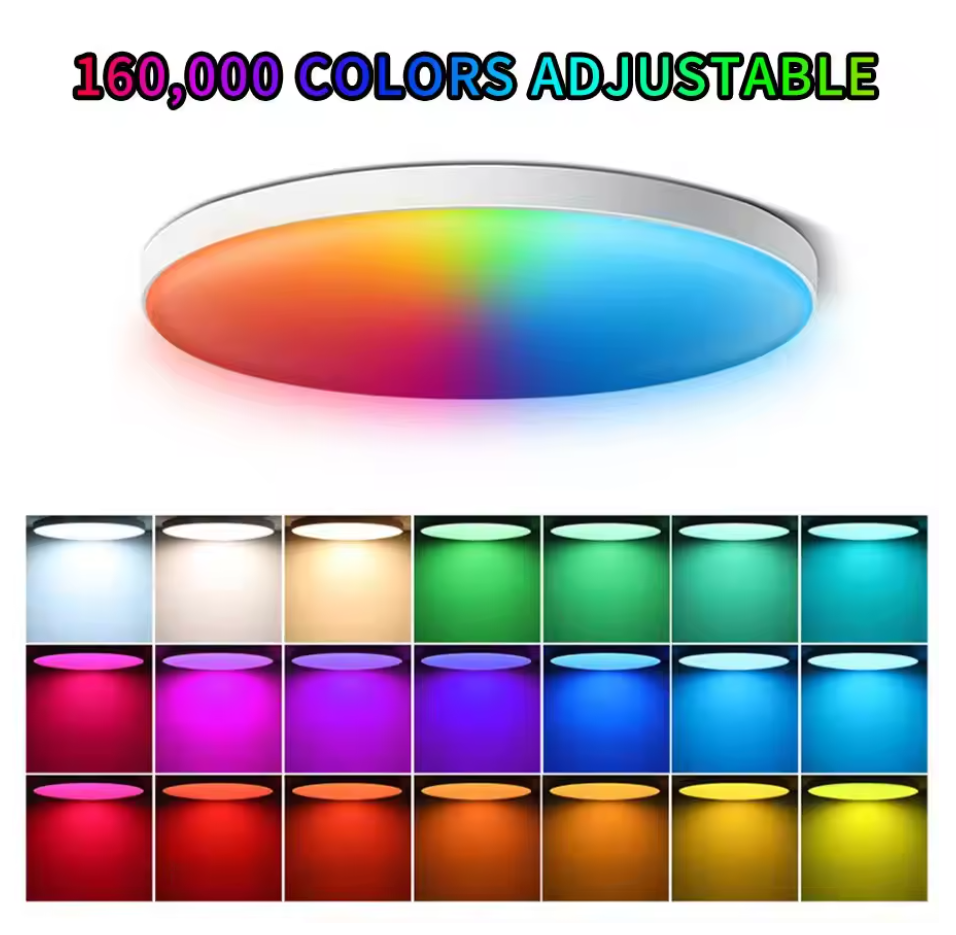 Tuya Smart WiFi Bluetooth LED Ceiling Light 24W | RGB + Warm & Cool White | APP & Voice Control with Alexa & Google
