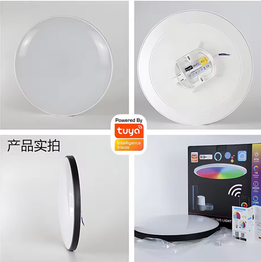 Tuya Smart WiFi Bluetooth LED Ceiling Light 24W | RGB + Warm & Cool White | APP & Voice Control with Alexa & Google