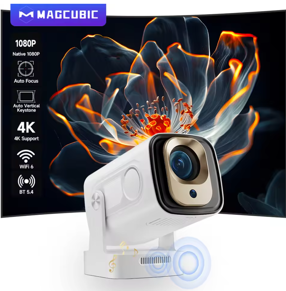 Magcubic HY310 Smart Projector | 4K Supported 1080P Android 11 | 330 ANSI, WiFi 6, BT 5.4, Auto Focus, Air Mouse & Voice Control