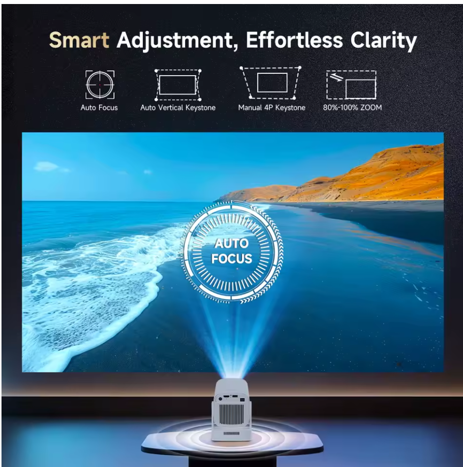 Magcubic HY310 Smart Projector | 4K Supported 1080P Android 11 | 330 ANSI, WiFi 6, BT 5.4, Auto Focus, Air Mouse & Voice Control