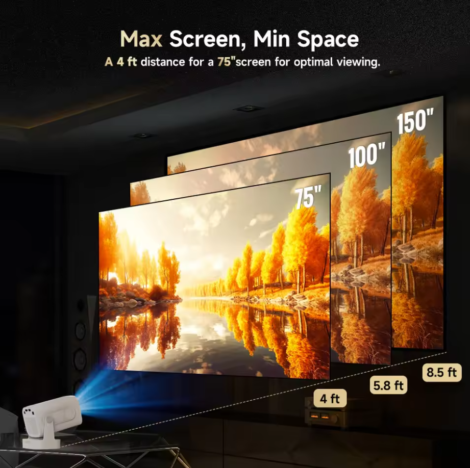 Magcubic HY310 Smart Projector | 4K Supported 1080P Android 11 | 330 ANSI, WiFi 6, BT 5.4, Auto Focus, Air Mouse & Voice Control