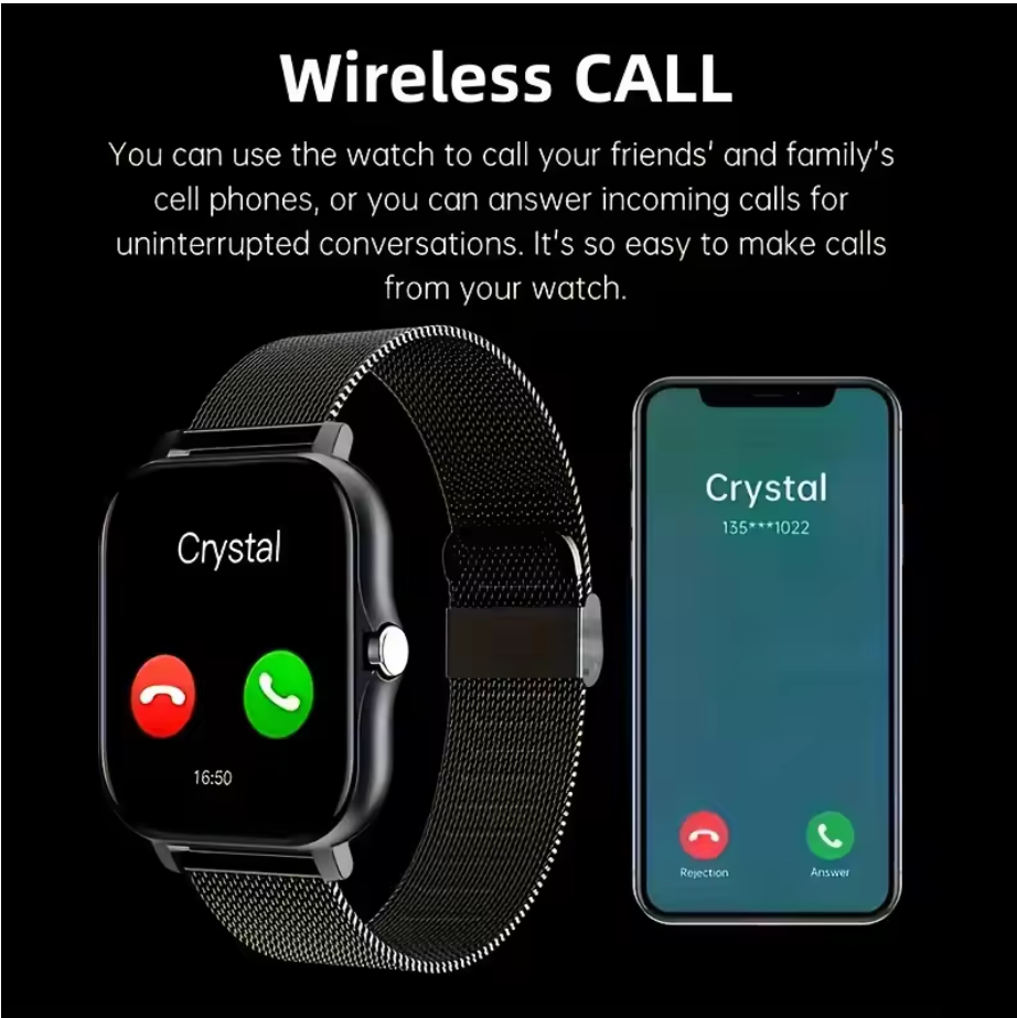 Smart Watch for Women & Men ⌚ Waterproof Fitness Tracker with Heart Rate Monitor, Sport Modes & Notifications – Compatible with Android & iOS