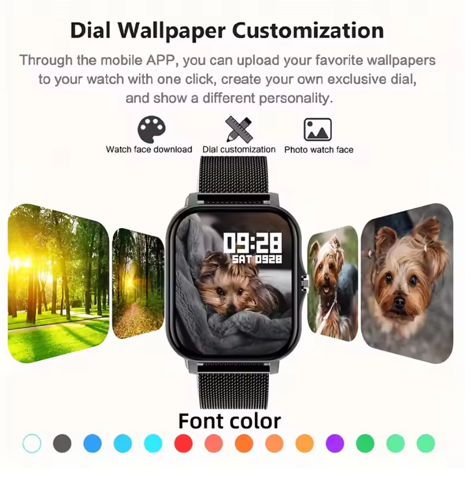Smart Watch for Women & Men ⌚ Waterproof Fitness Tracker with Heart Rate Monitor, Sport Modes & Notifications – Compatible with Android & iOS