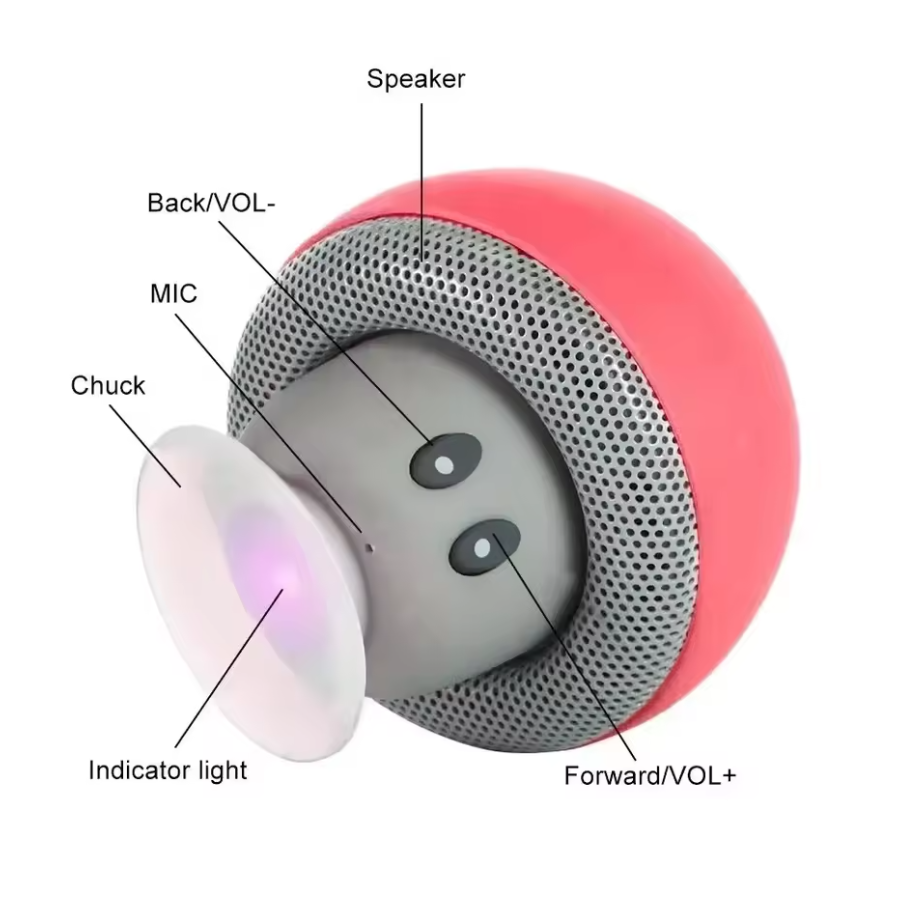 High-Quality Wireless Bluetooth Speaker β 30ft Range, Subwoofer, Suction Cup, Perfect for Phone, Cycling, Picnic & Outdoor Use