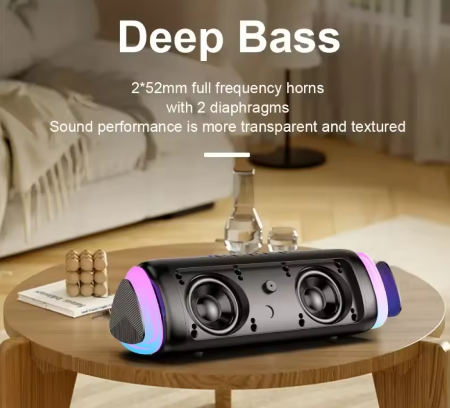 Portable Bluetooth Boombox β Waterproof, APP Control, Power Bank, Deep Bass
