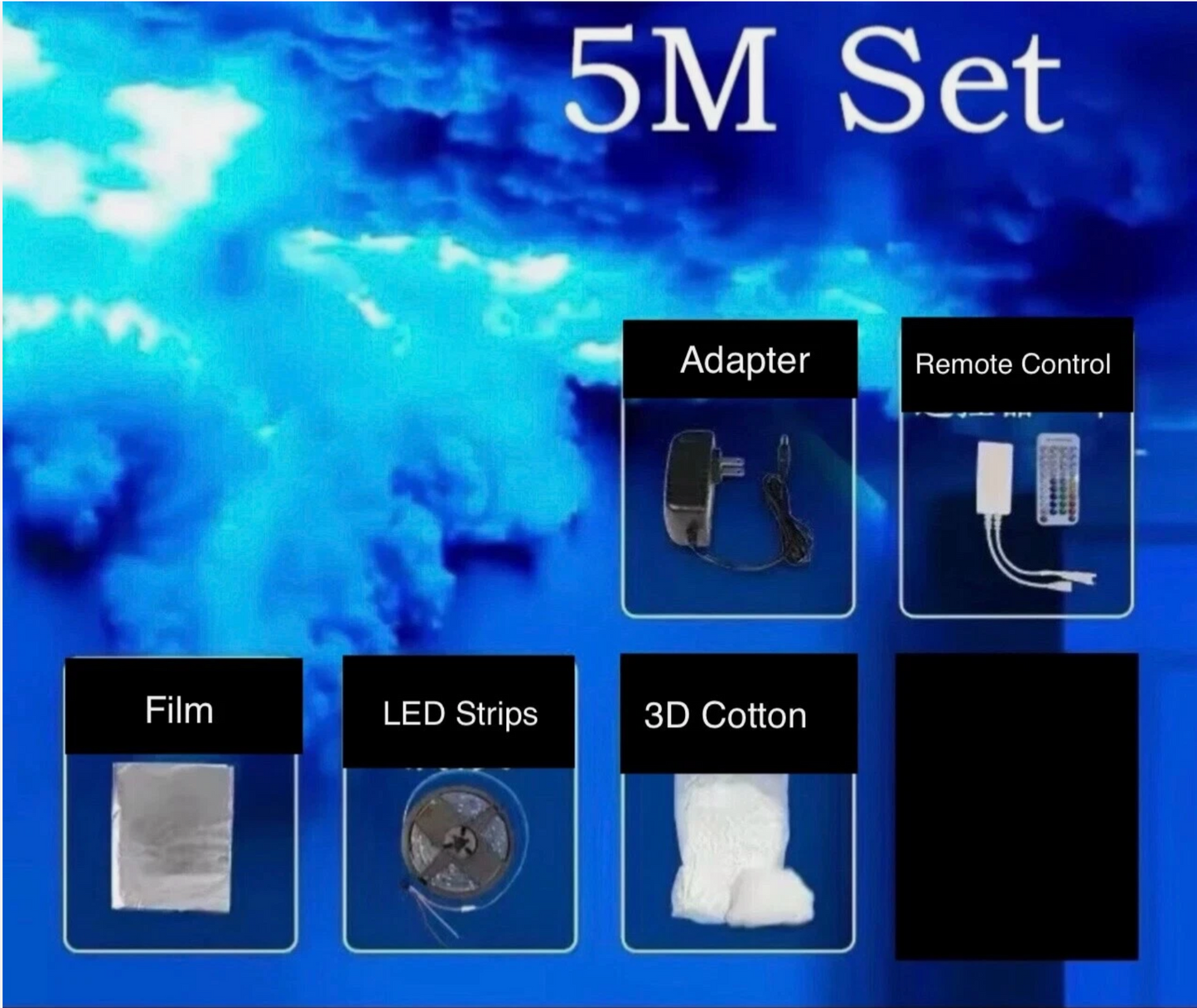DIY Thunder Cloud RGB LED Cloud Ceiling Light Strip APP & Remote for Room Decor