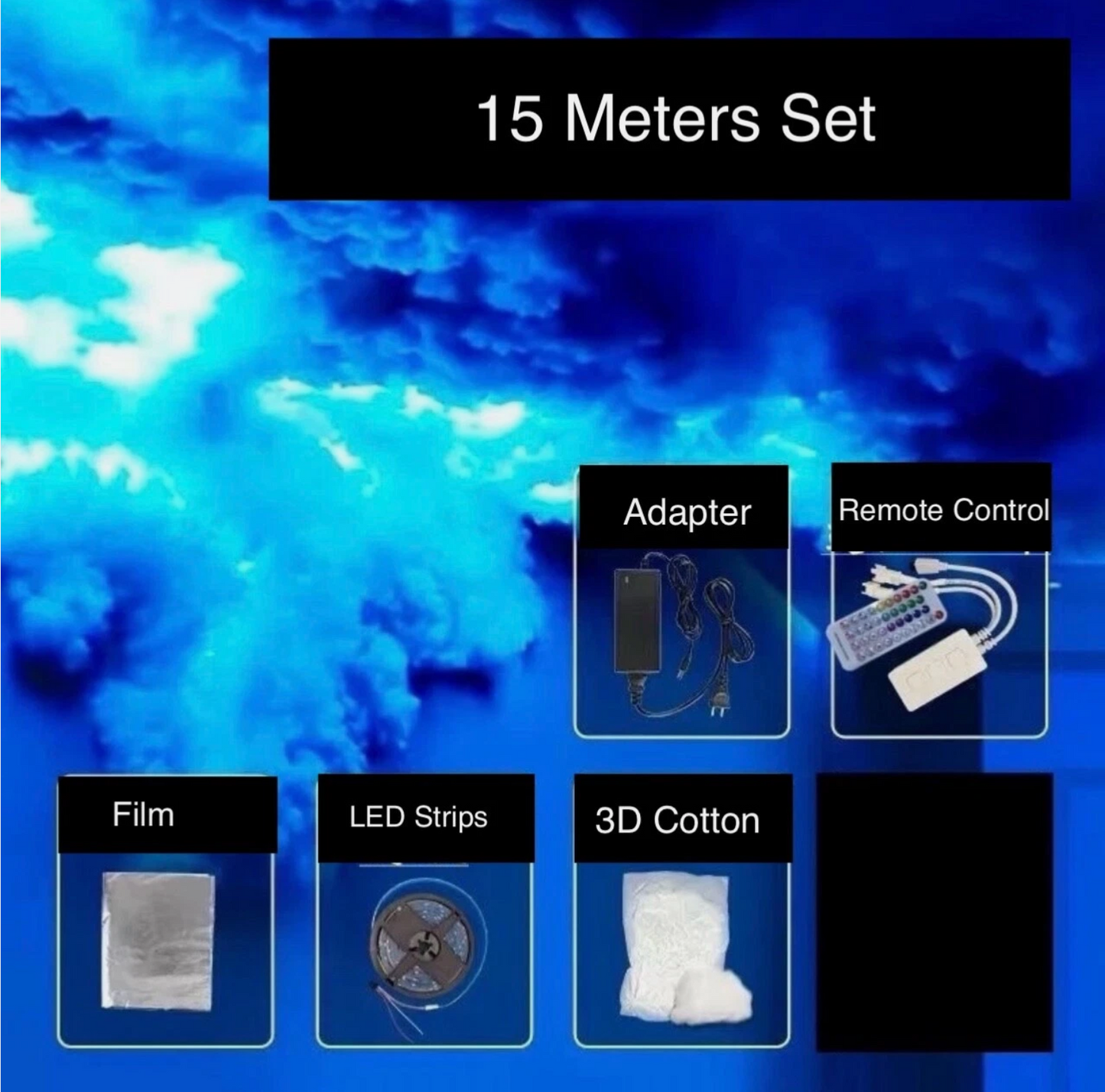 DIY Thunder Cloud RGB LED Cloud Ceiling Light Strip APP & Remote for Room Decor