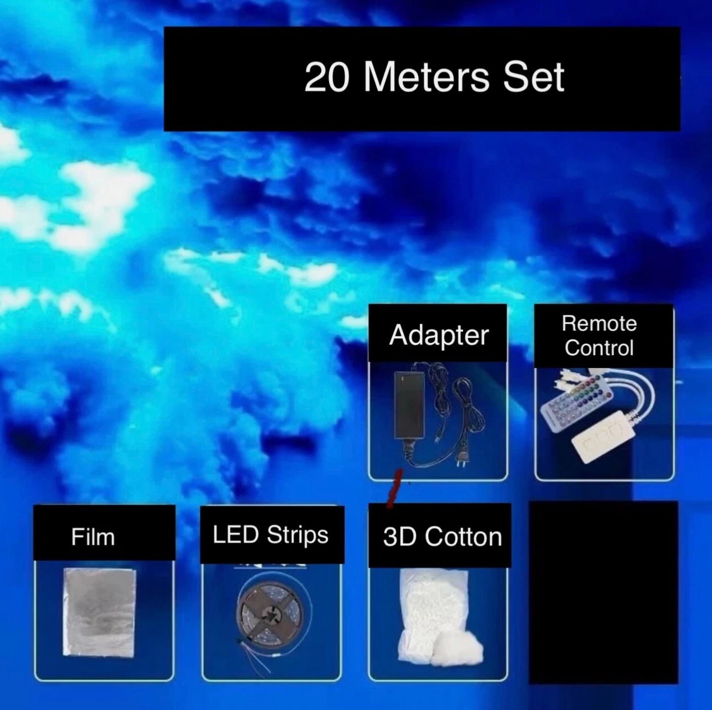 DIY Thunder Cloud RGB LED Cloud Ceiling Light Strip APP & Remote for Room Decor