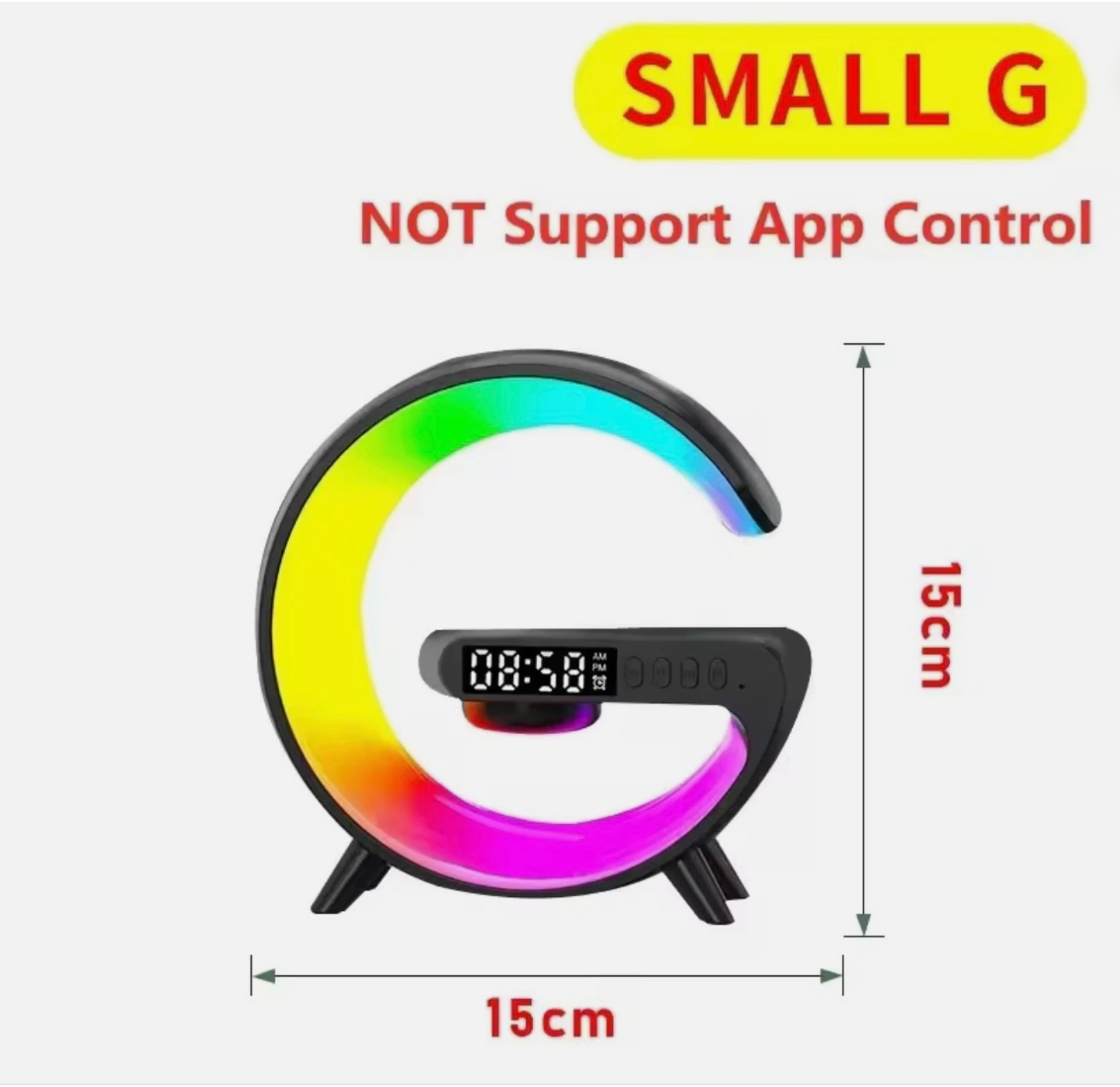 LED Wake Up Light RGB Night Lamp Bluetooth Speaker Wireless Charger 15W Desk