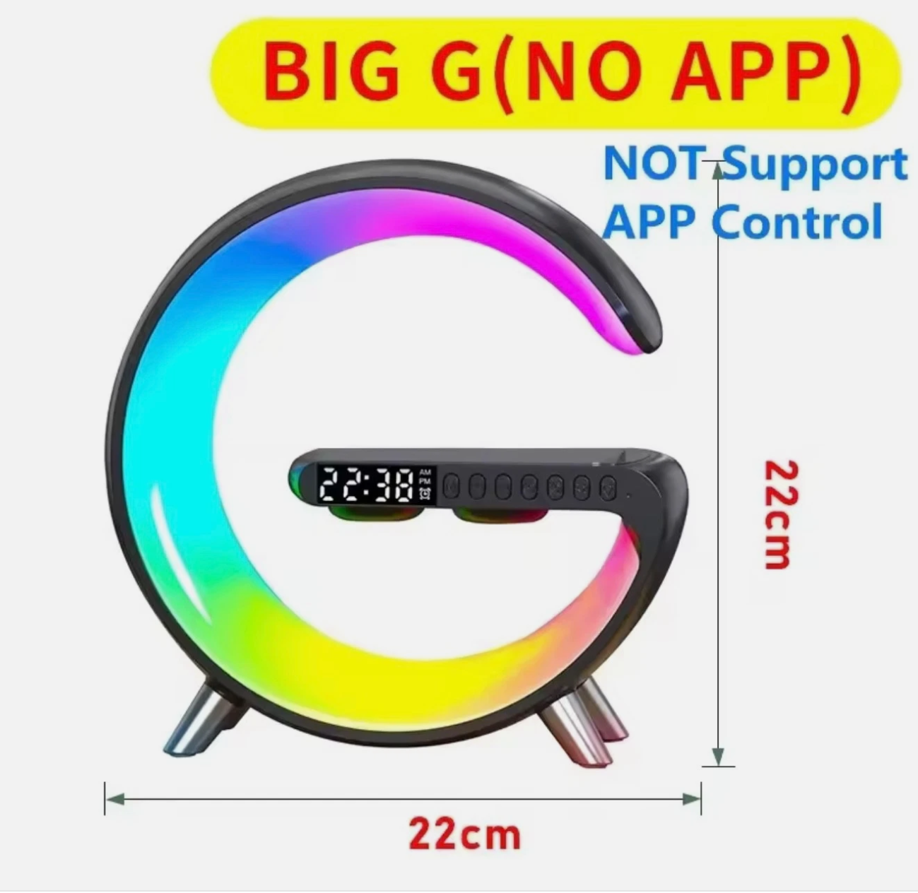 LED Wake Up Light RGB Night Lamp Bluetooth Speaker Wireless Charger 15W Desk