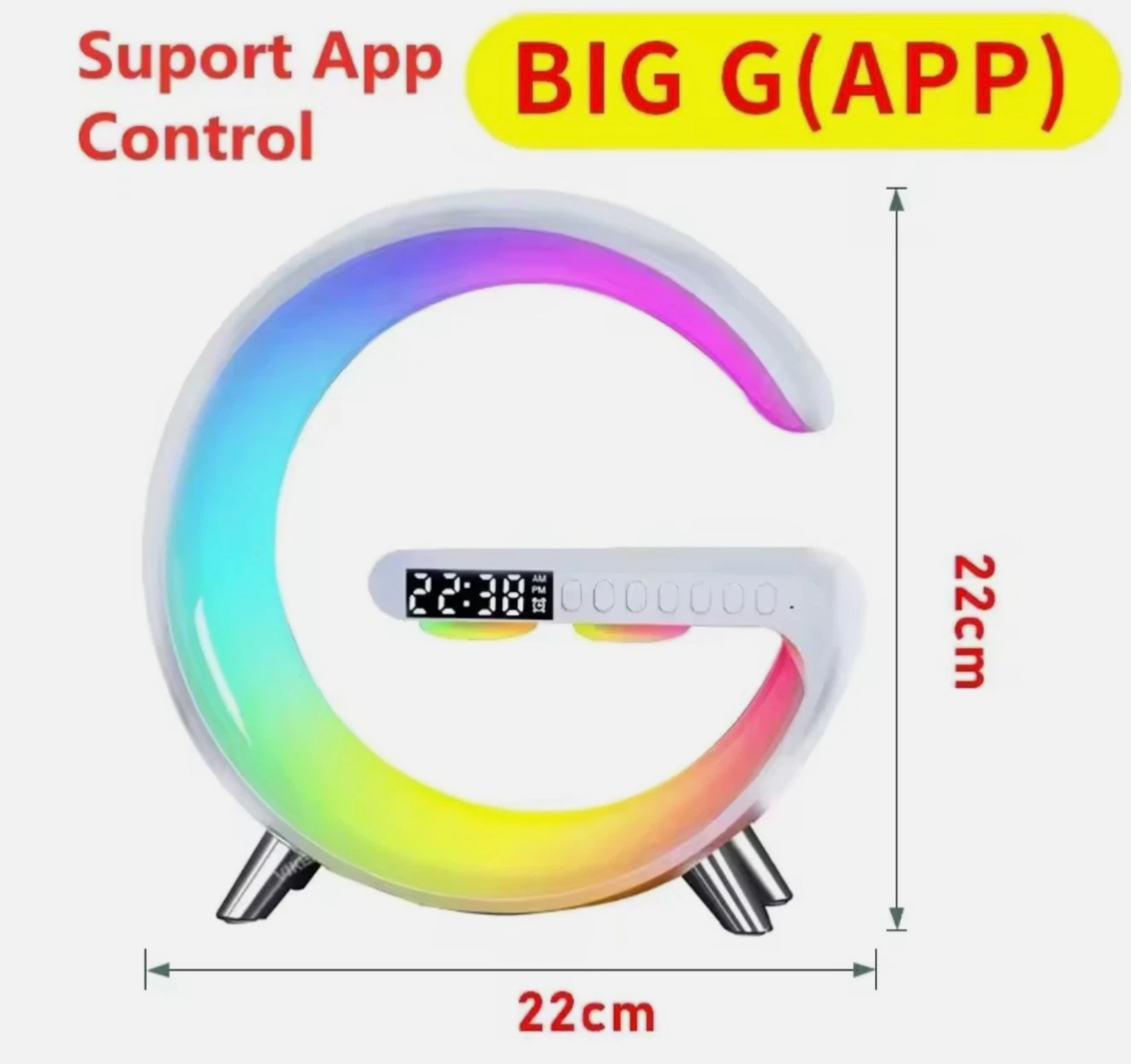LED Wake Up Light RGB Night Lamp Bluetooth Speaker Wireless Charger 15W Desk