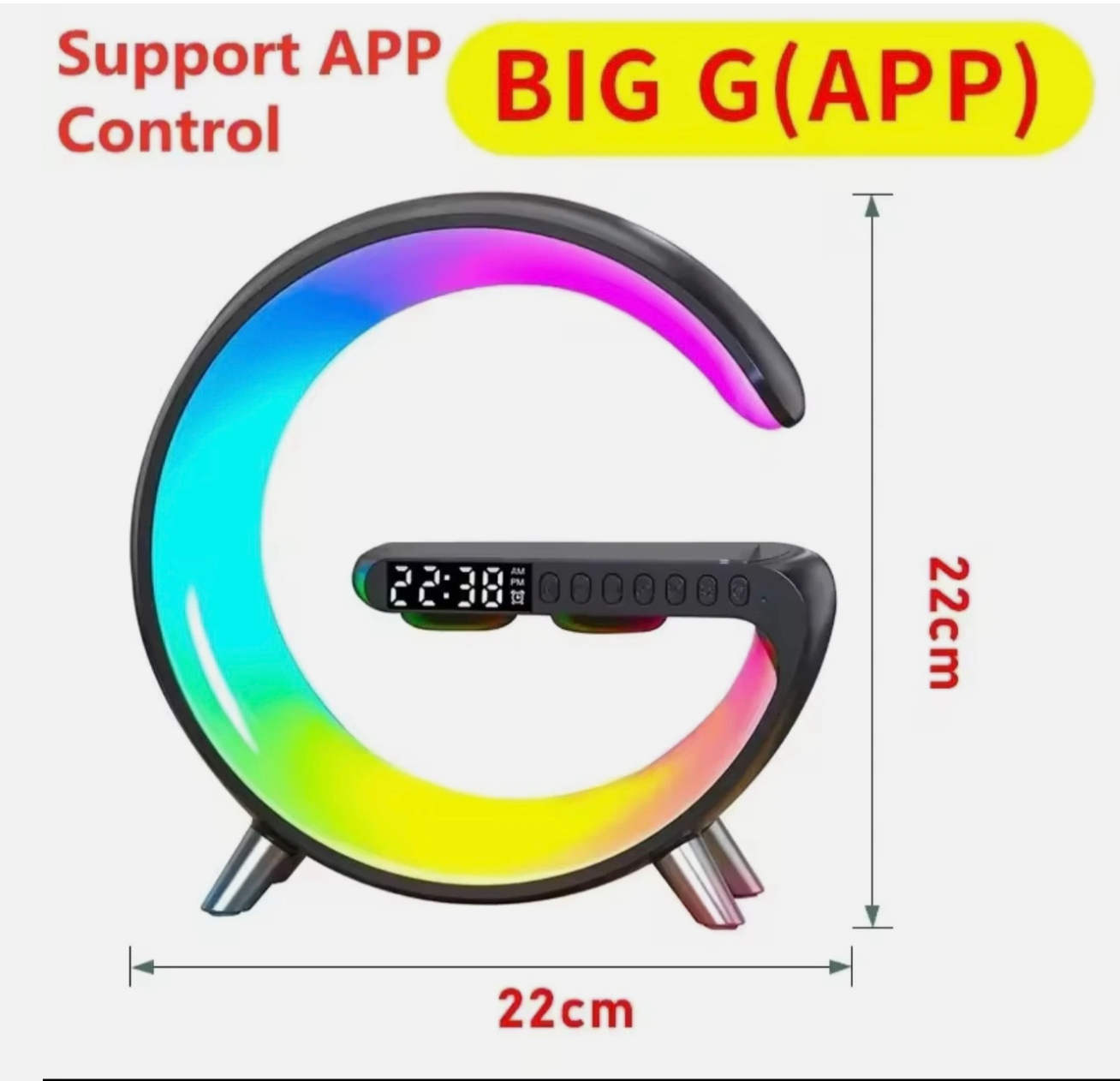 LED Wake Up Light RGB Night Lamp Bluetooth Speaker Wireless Charger 15W Desk