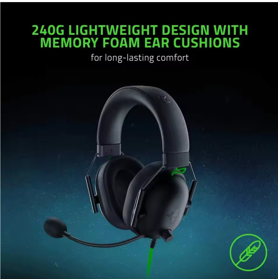 Razer BlackShark V2 X Wired Gaming Headset 7.1 Surround Noise Cancel Mic