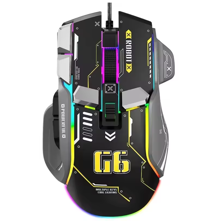 Attack Shark G6 Tri-Mode Wireless Wired Gaming Mouse RGB 4000DPI Silent for PC M