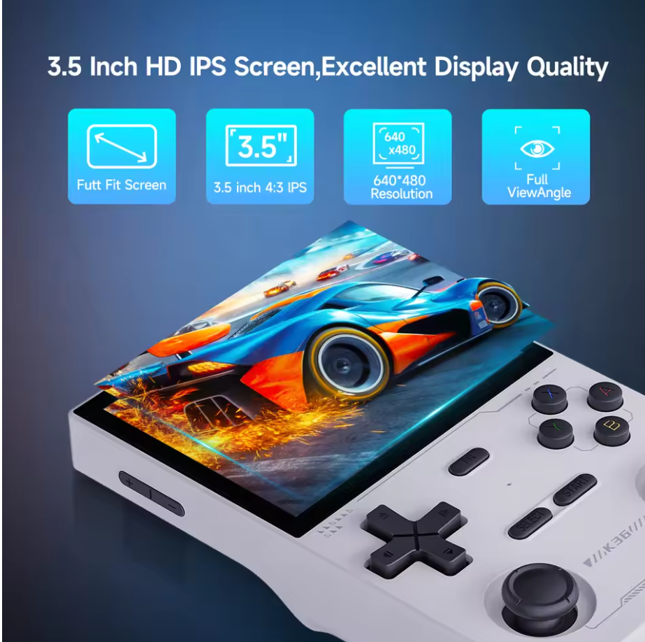 3.5” Handheld Game Console 64GB IPS Screen Retro Games Built-In Portable