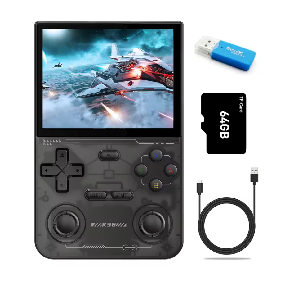3.5” Handheld Game Console 64GB IPS Screen Retro Games Built-In Portable