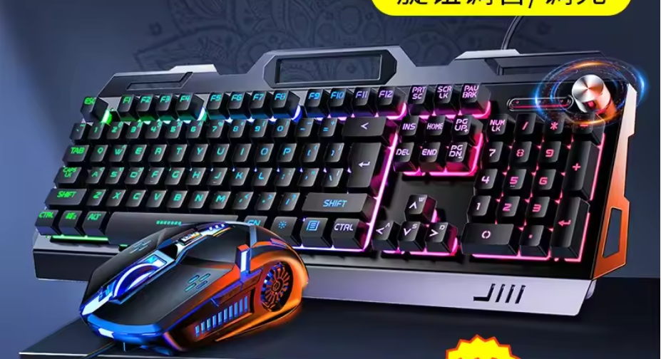 RGB Gaming Keyboard Mouse Headset Combo β Wired 3-in-1 USB Set, Backlit, Metal D