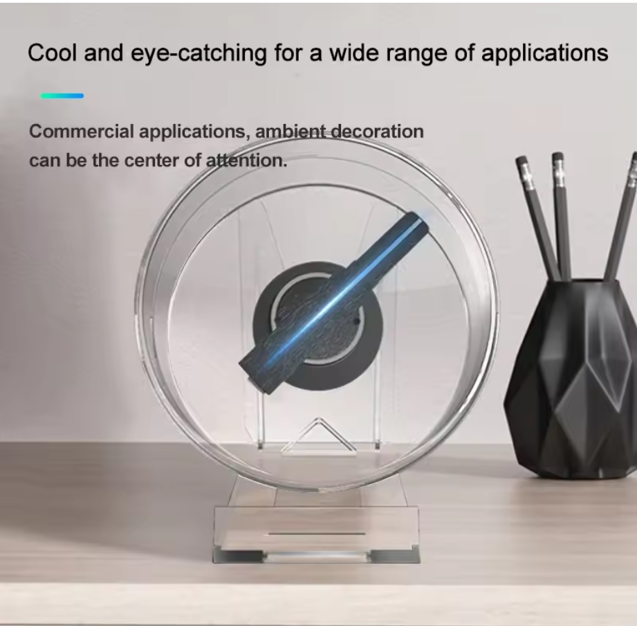 3D HOLOGRAPHIC FAN PROJECTOR TRANSPARENT 8 cm with AUDIO PLAYBACK HOLOGRAM LED