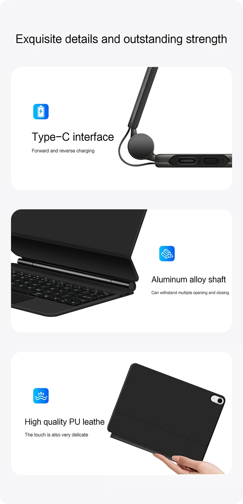 Magic Keyboard for iPad Pro 11/12.9, Air 4/5, iPad 10th Gen, Smart Magnetic