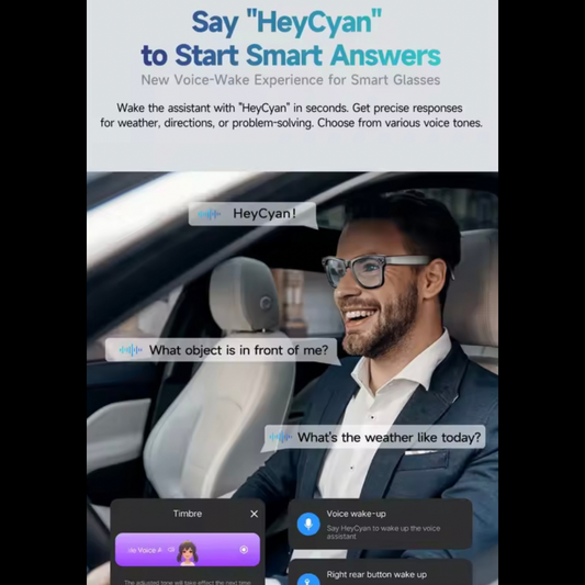 Smart AI Glasses Fashion Men & Women,Light-weight & Comfortable wear,Touch Control - Voice Calls|WiFi|Dual Speaker,HD camera 5MP|8MP|12MP with AI Advanced Object Recognition|Real-time AI translation|Built-in memory,Iphone & Android Compatible